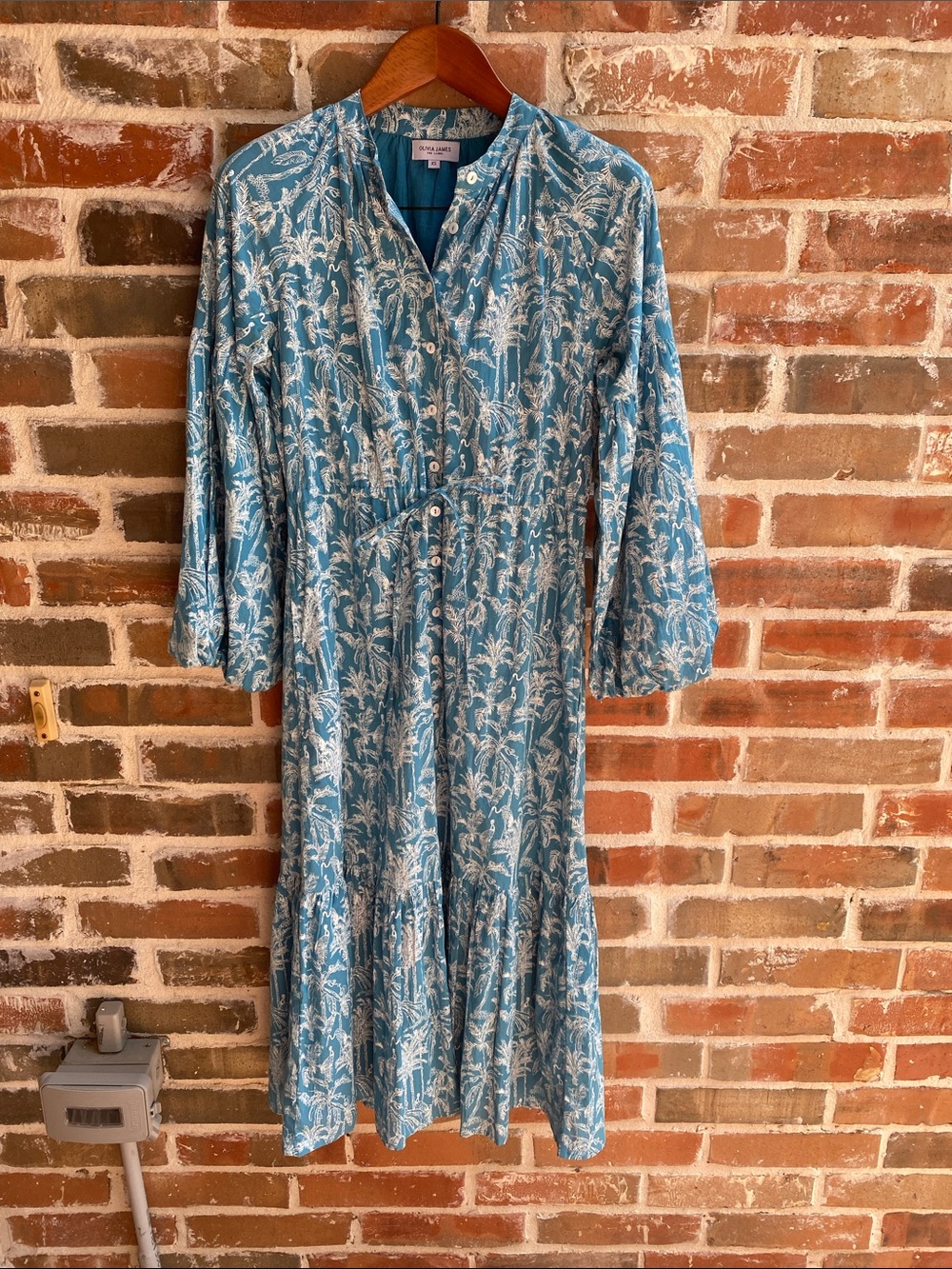Olivia James The Label Herons & Palm Trees button Front Dress